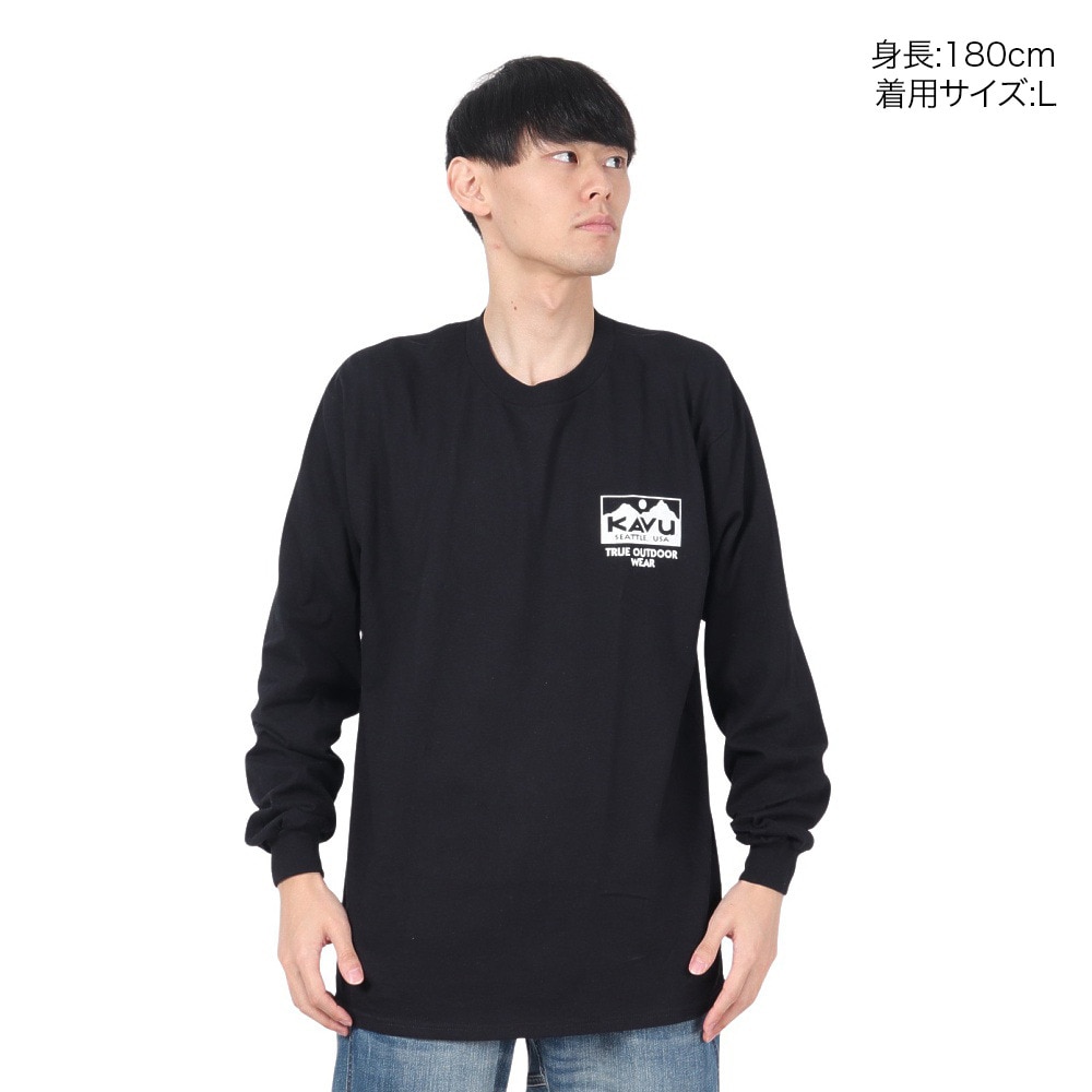 カブー（KAVU）（メンズ）トゥルーロゴ ロングスリーブTシャツ 19823029 ブラック