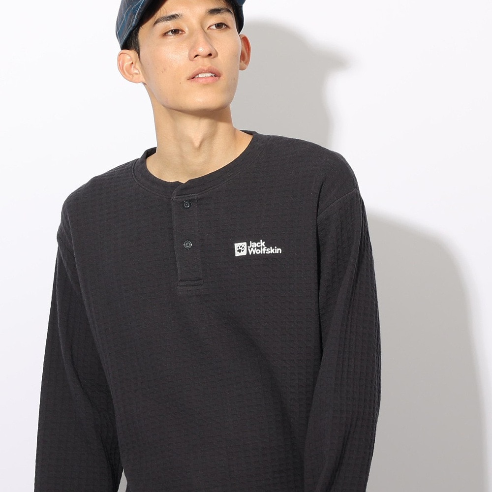 ジャックウルフスキン（JackWolfskin）（メンズ）ワッフルヘンリー ロングスリーブTシャツ A63213-6350