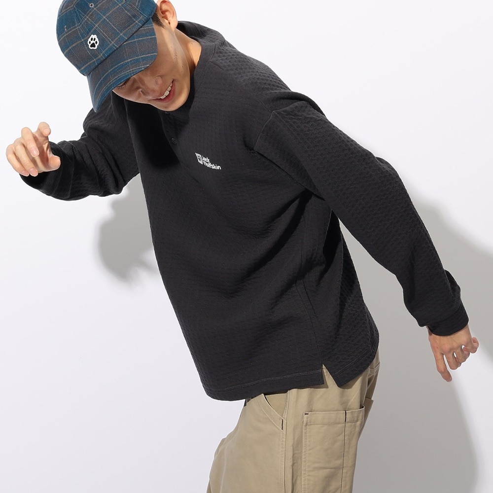 ジャックウルフスキン（JackWolfskin）（メンズ）ワッフルヘンリー ロングスリーブTシャツ A63213-6350