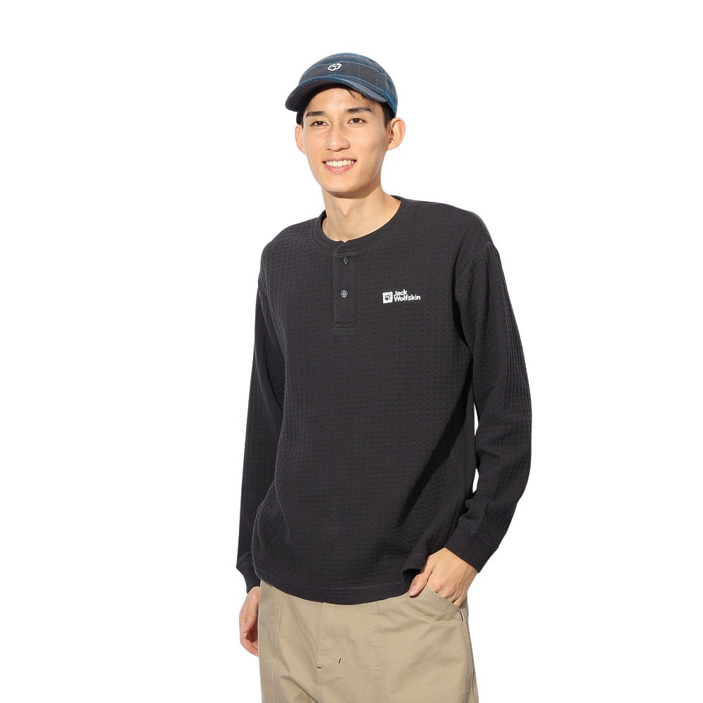 ジャックウルフスキン（JackWolfskin）（メンズ）ワッフルヘンリー ロングスリーブTシャツ A63213-6350