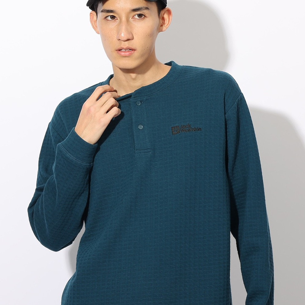 ジャックウルフスキン（JackWolfskin）（メンズ）ワッフルヘンリー ロングスリーブTシャツ A63213-C0410