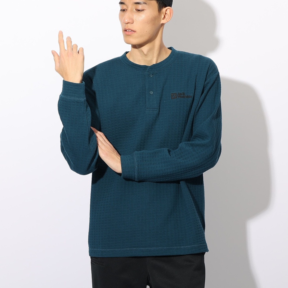 ジャックウルフスキン（JackWolfskin）（メンズ）ワッフルヘンリー ロングスリーブTシャツ A63213-C0410