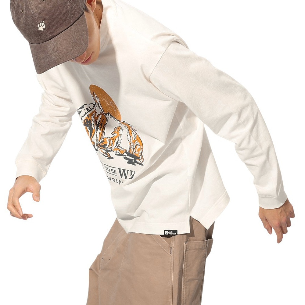 ジャックウルフスキン（JackWolfskin）（メンズ、レディース）ウルフプリント ロングスリーブTシャツ A63977-5055