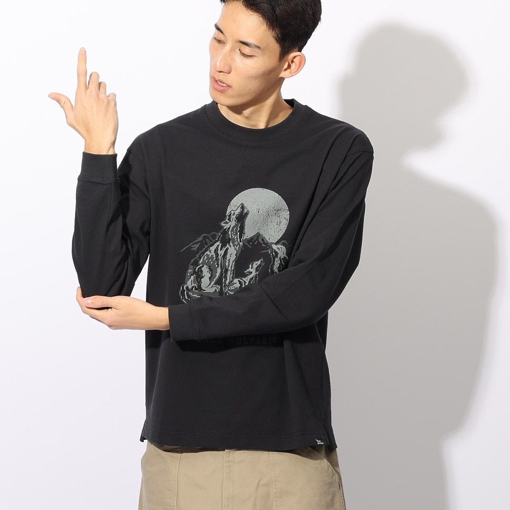 ジャックウルフスキン（JackWolfskin）（メンズ、レディース）ウルフプリント ロングスリーブTシャツ A63977-6000