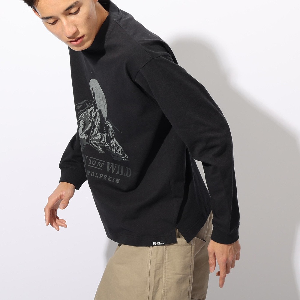 ジャックウルフスキン（JackWolfskin）（メンズ、レディース）ウルフプリント ロングスリーブTシャツ A63977-6000