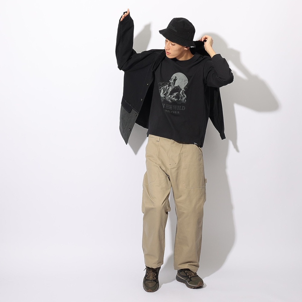 ジャックウルフスキン（JackWolfskin）（メンズ、レディース）ウルフプリント ロングスリーブTシャツ A63977-6000