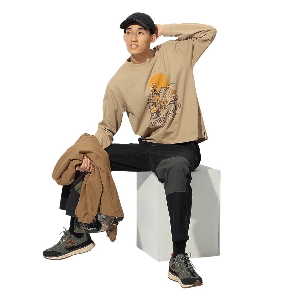 ジャックウルフスキン（JackWolfskin）（メンズ、レディース）ウルフプリント ロングスリーブTシャツ A63977-A0030