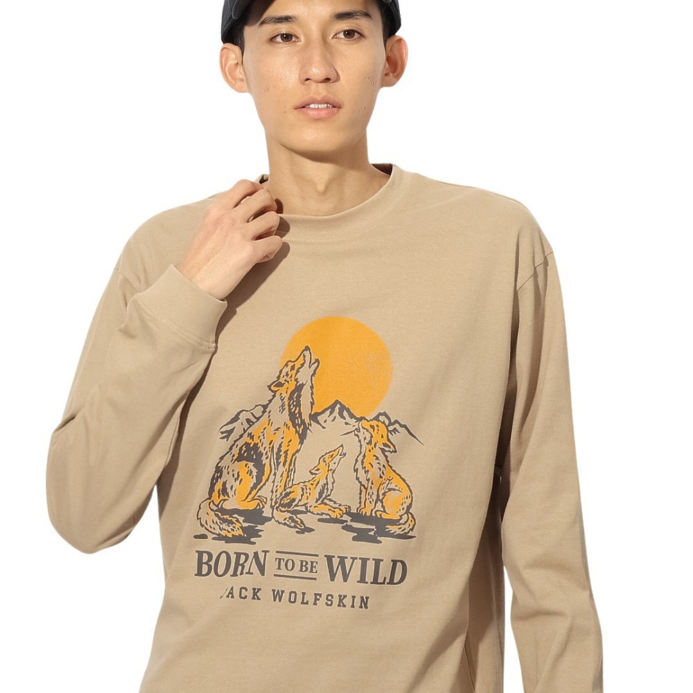 ジャックウルフスキン（JackWolfskin）（メンズ、レディース）ウルフプリント ロングスリーブTシャツ A63977-A0030
