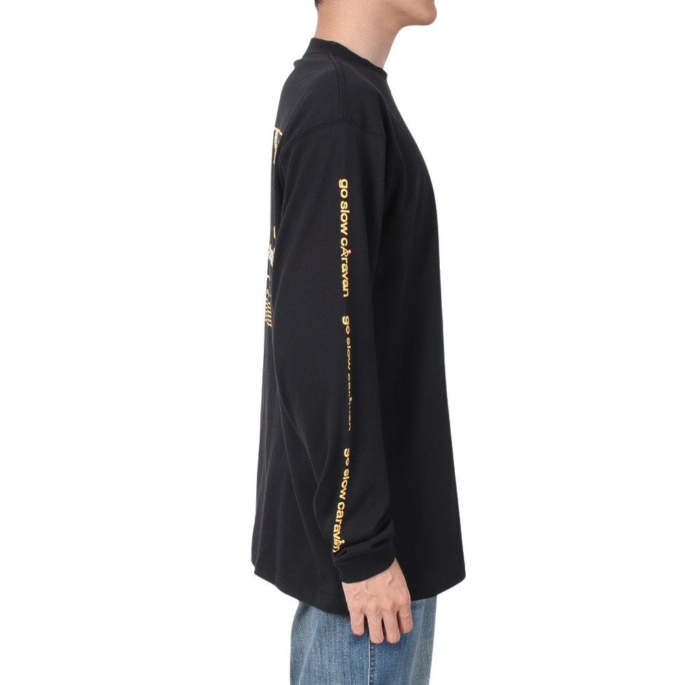 ゴースローキャラバン（GOSLOWCARAVAN）（メンズ）USAコットン スクエアロゴバックプリント ロングスリーブTシャツ 331903 BLK