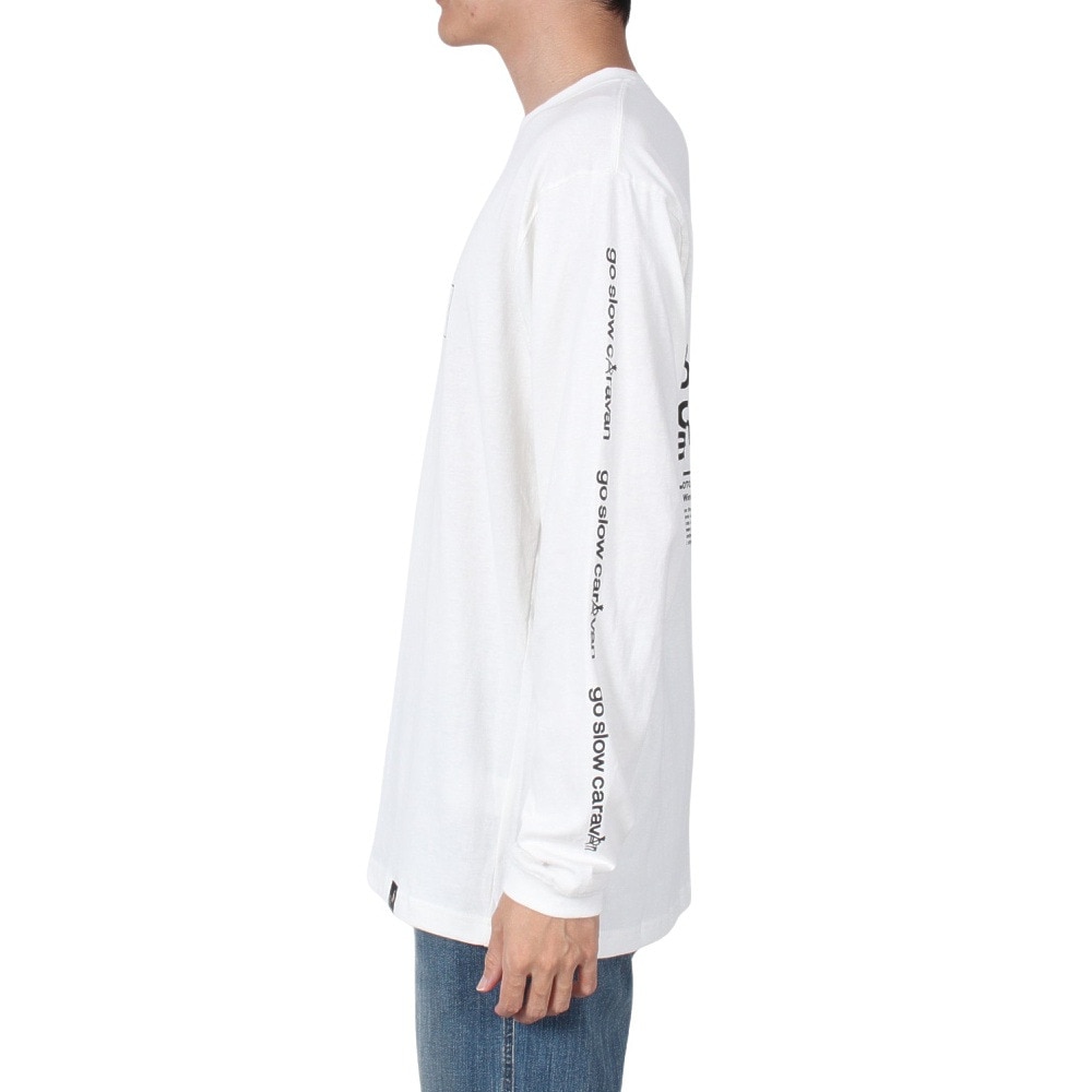 ゴースローキャラバン（GOSLOWCARAVAN）（メンズ）USAコットン スクエアロゴバックプリント ロングスリーブTシャツ 331903 WHT