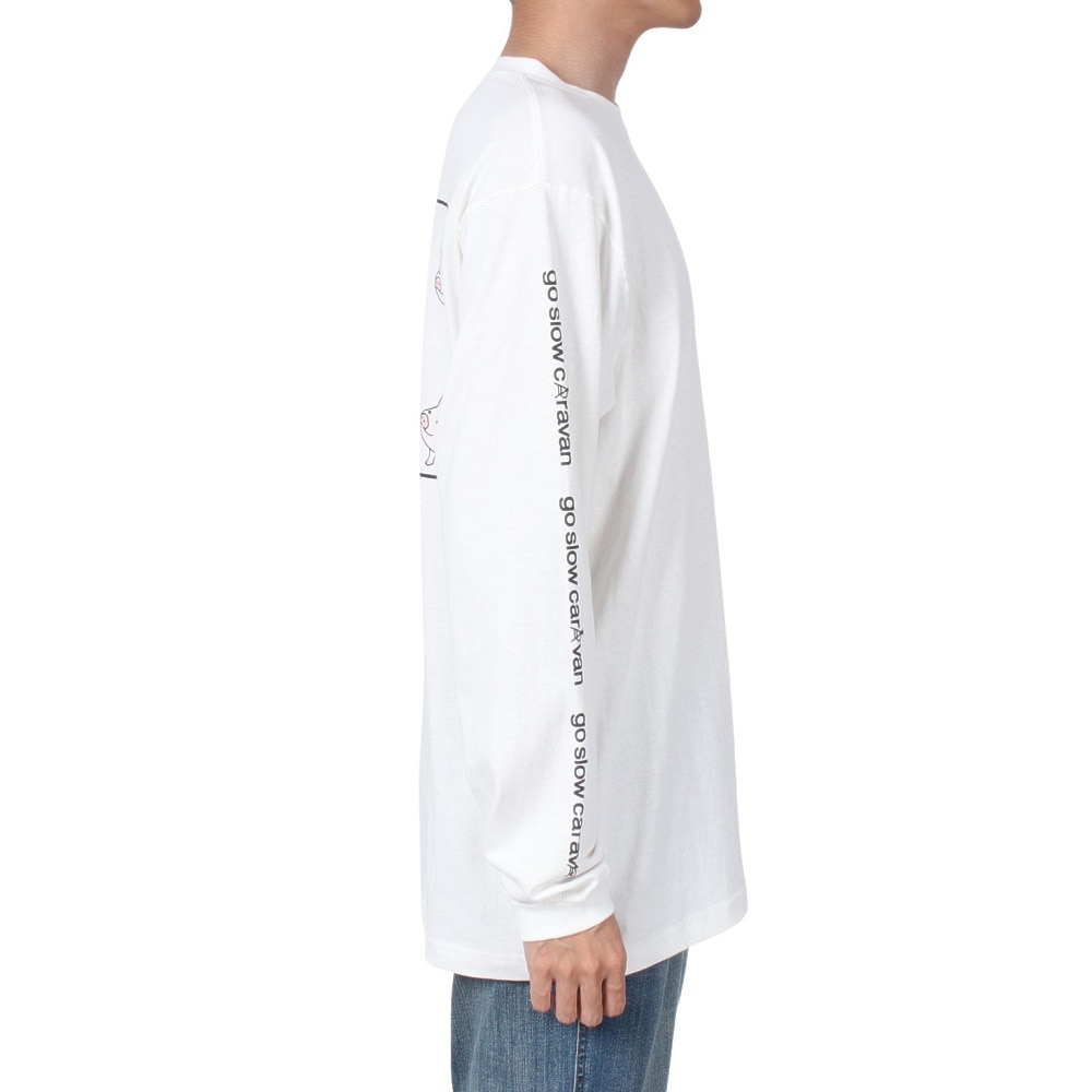 ゴースローキャラバン（GOSLOWCARAVAN）（メンズ）USAコットン スクエアロゴバックプリント ロングスリーブTシャツ 331903 WHT