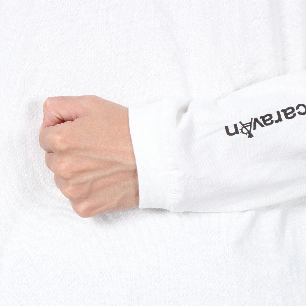 ゴースローキャラバン（GOSLOWCARAVAN）（メンズ）USAコットン スクエアロゴバックプリント ロングスリーブTシャツ 331903 WHT
