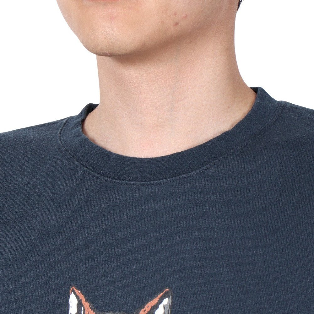 ゴースローキャラバン（GOSLOWCARAVAN）（メンズ、レディース）超ヘビーUSAコットン どら焼き猫 ロングスリーブTシャツ 332803 NVY