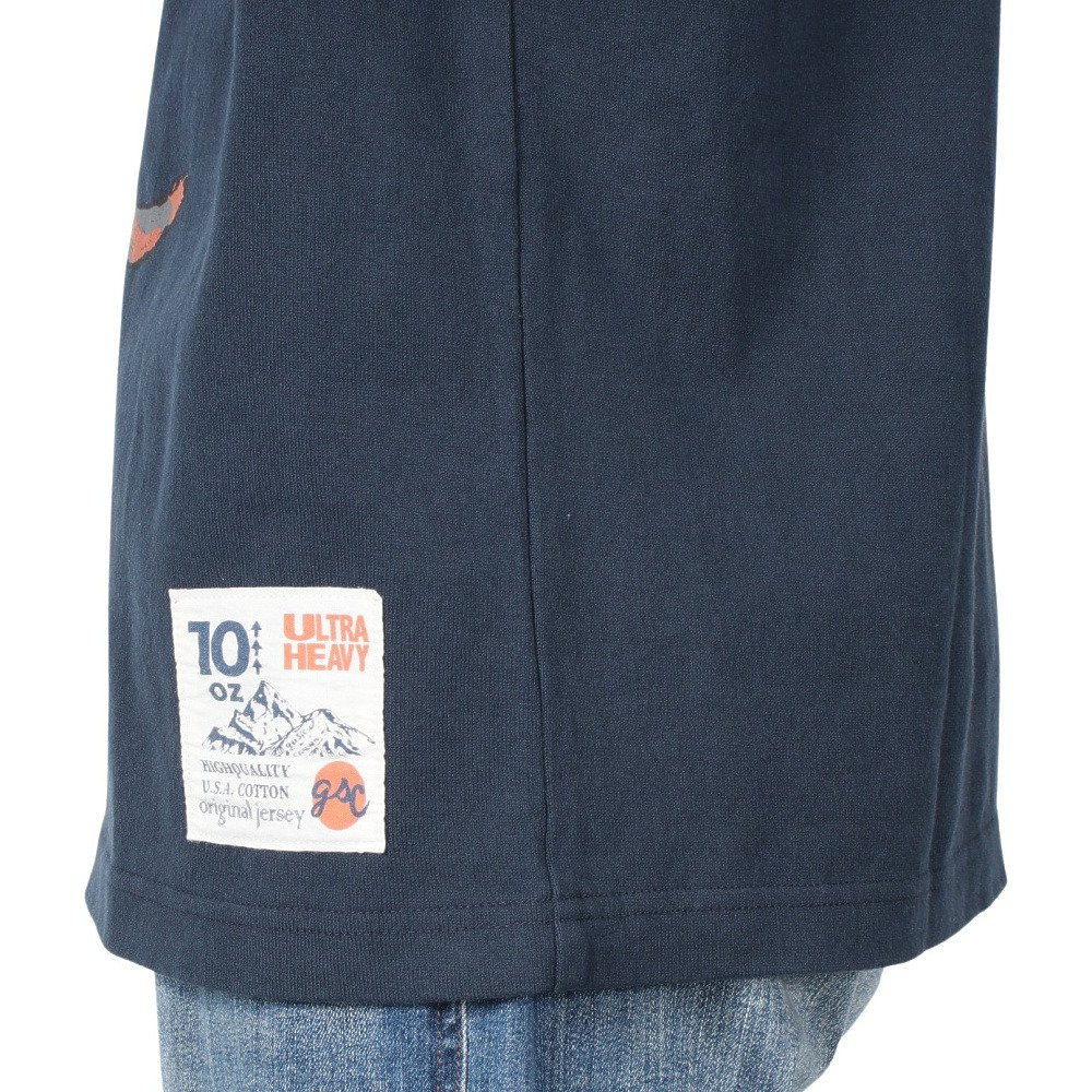 ゴースローキャラバン（GOSLOWCARAVAN）（メンズ、レディース）超ヘビーUSAコットン どら焼き猫 ロングスリーブTシャツ 332803 NVY