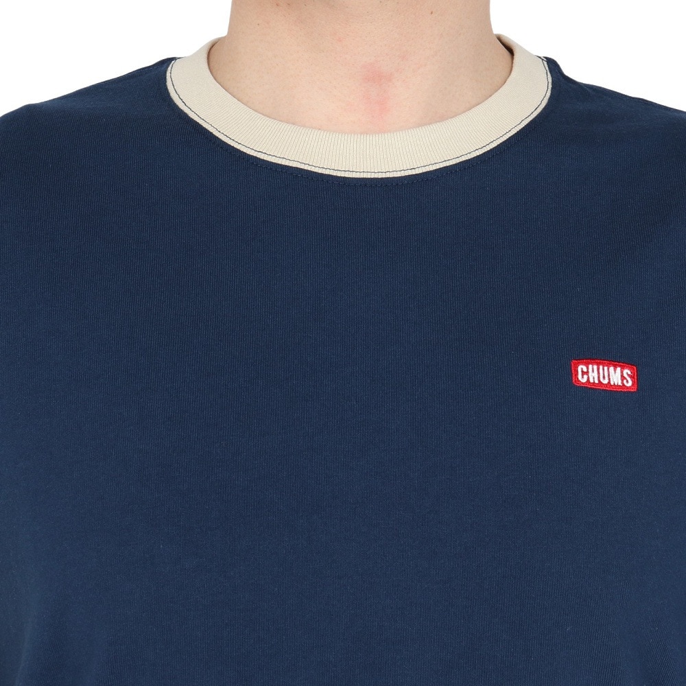 チャムス（CHUMS）（メンズ）長袖Tシャツ ロンT ブービーロゴTシャツ CH01-2275-C087 ネイビー×パープル バックプリント 綿100