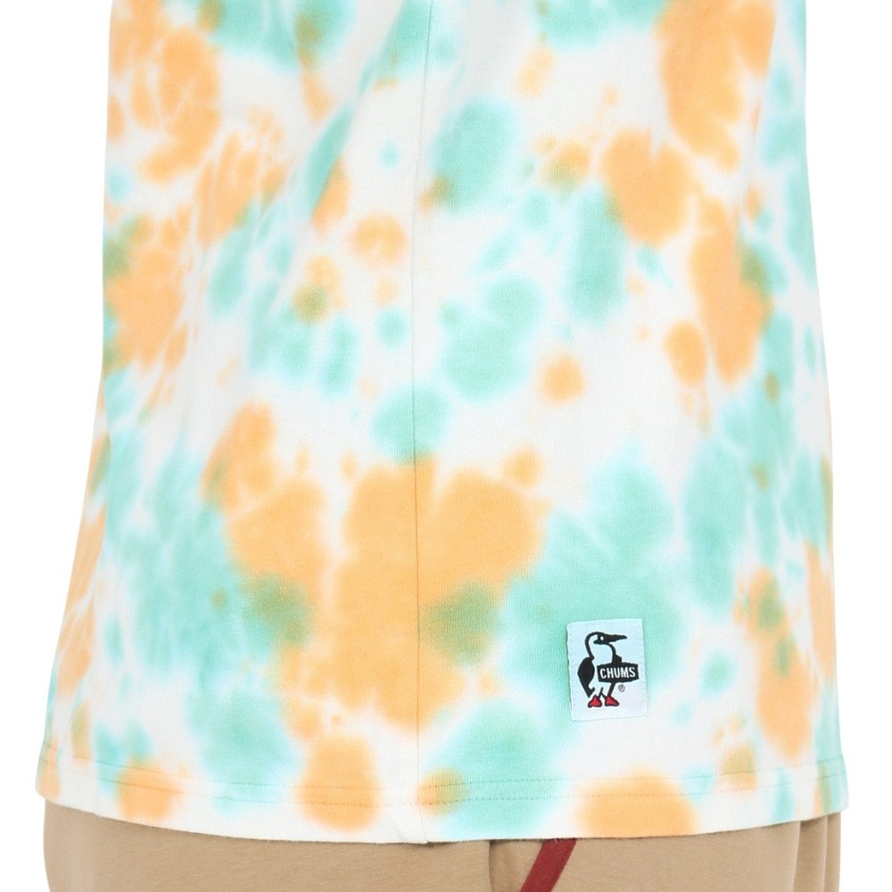 チャムス（CHUMS）（メンズ）長袖Tシャツ ロンT ブービーロゴTシャツ CH01-2275-Z358 オレンジ×グリーン バックプリント 綿100