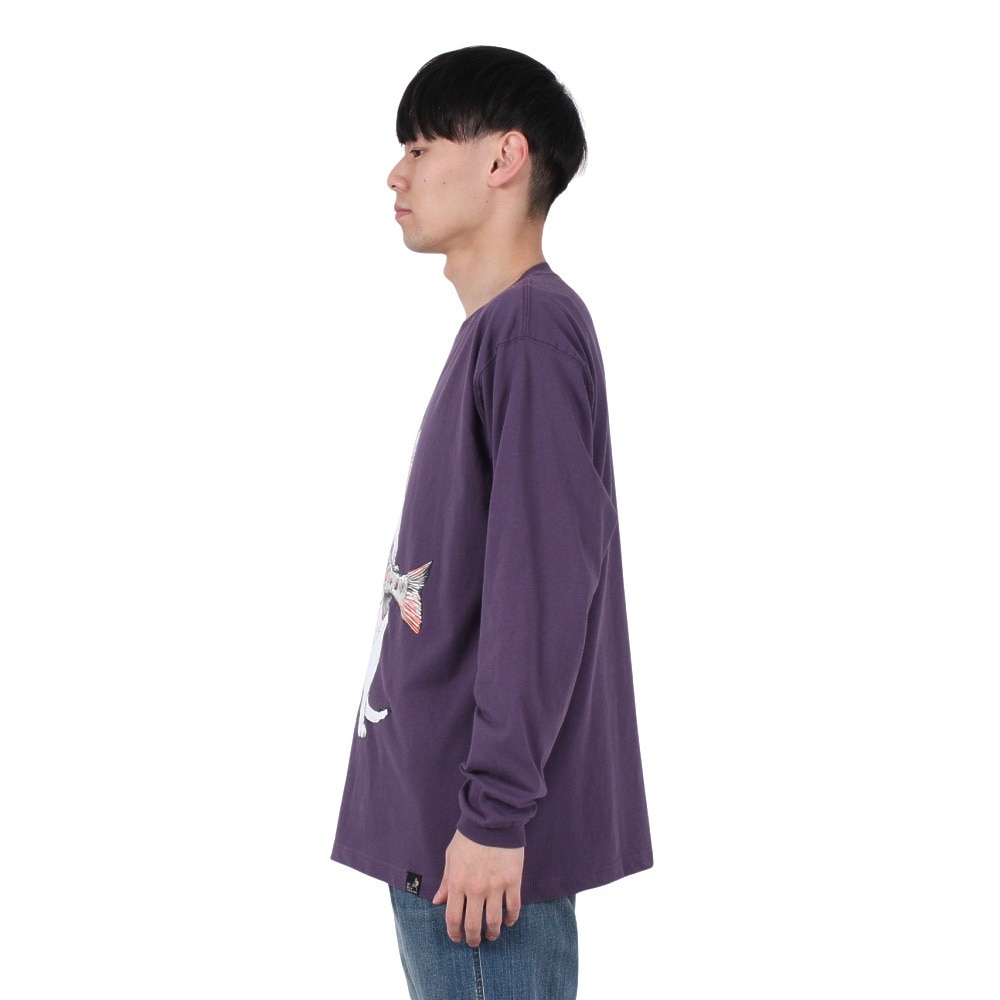 ゴースローキャラバン（GOSLOWCARAVAN）（メンズ、レディース）イワナ猫 長袖Tシャツ 341902 VLT