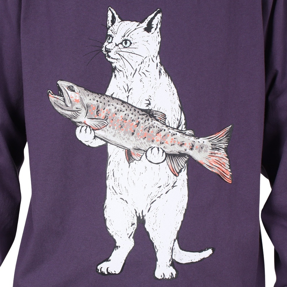 ゴースローキャラバン（GOSLOWCARAVAN）（メンズ、レディース）イワナ猫 長袖Tシャツ 341902 VLT