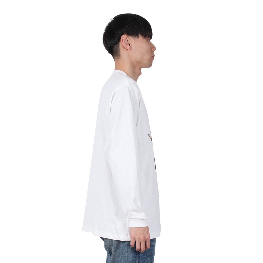 ゴースローキャラバン（GOSLOWCARAVAN）（メンズ、レディース）イワナ猫 長袖Tシャツ 341902 WHT