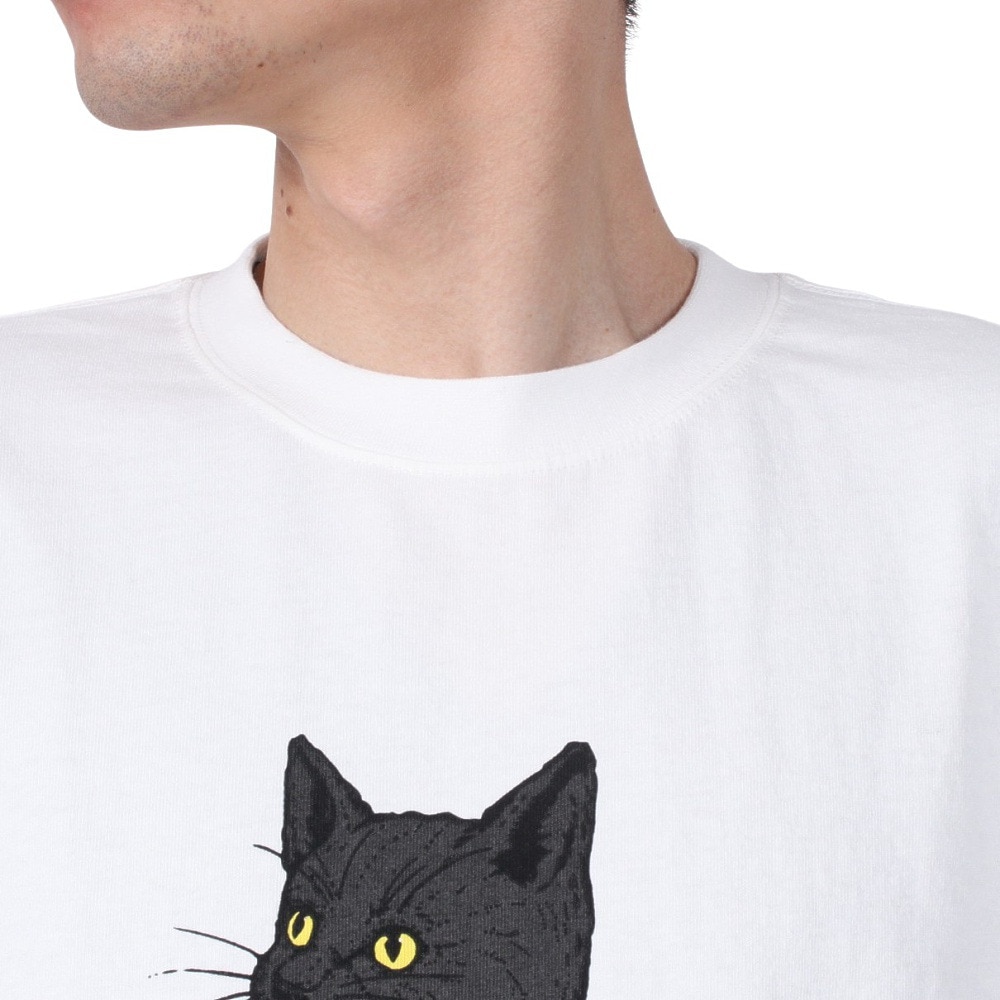 ゴースローキャラバン（GOSLOWCARAVAN）（メンズ、レディース）イワナ猫 長袖Tシャツ 341902 WHT