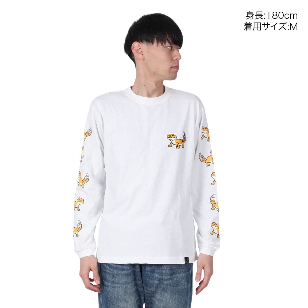 ゴースローキャラバン（GOSLOWCARAVAN）（メンズ、レディース）レオパードゲッコー 長袖Tシャツ 341903 WHT