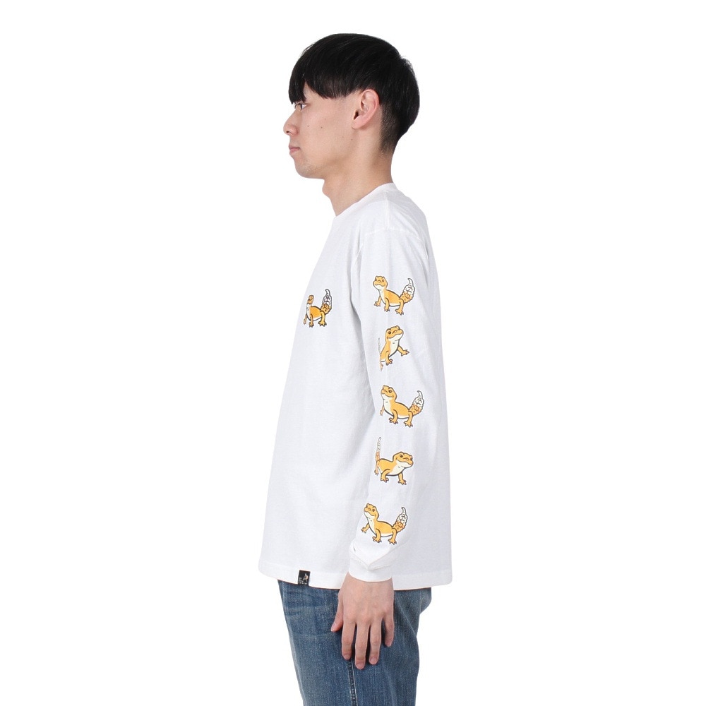 ゴースローキャラバン（GOSLOWCARAVAN）（メンズ、レディース）レオパードゲッコー 長袖Tシャツ 341903 WHT