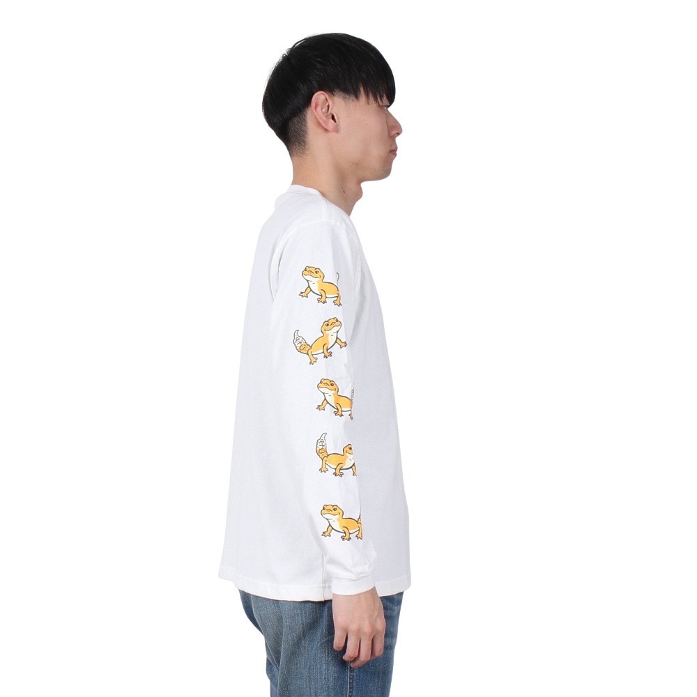 ゴースローキャラバン（GOSLOWCARAVAN）（メンズ、レディース）レオパードゲッコー 長袖Tシャツ 341903 WHT