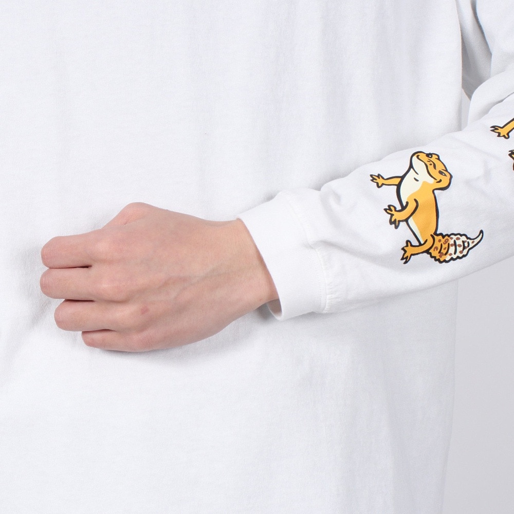 ゴースローキャラバン（GOSLOWCARAVAN）（メンズ、レディース）レオパードゲッコー 長袖Tシャツ 341903 WHT
