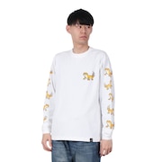 (メンズ、レディース)レオパードゲッコー 長袖Tシャツ 341903 WHT