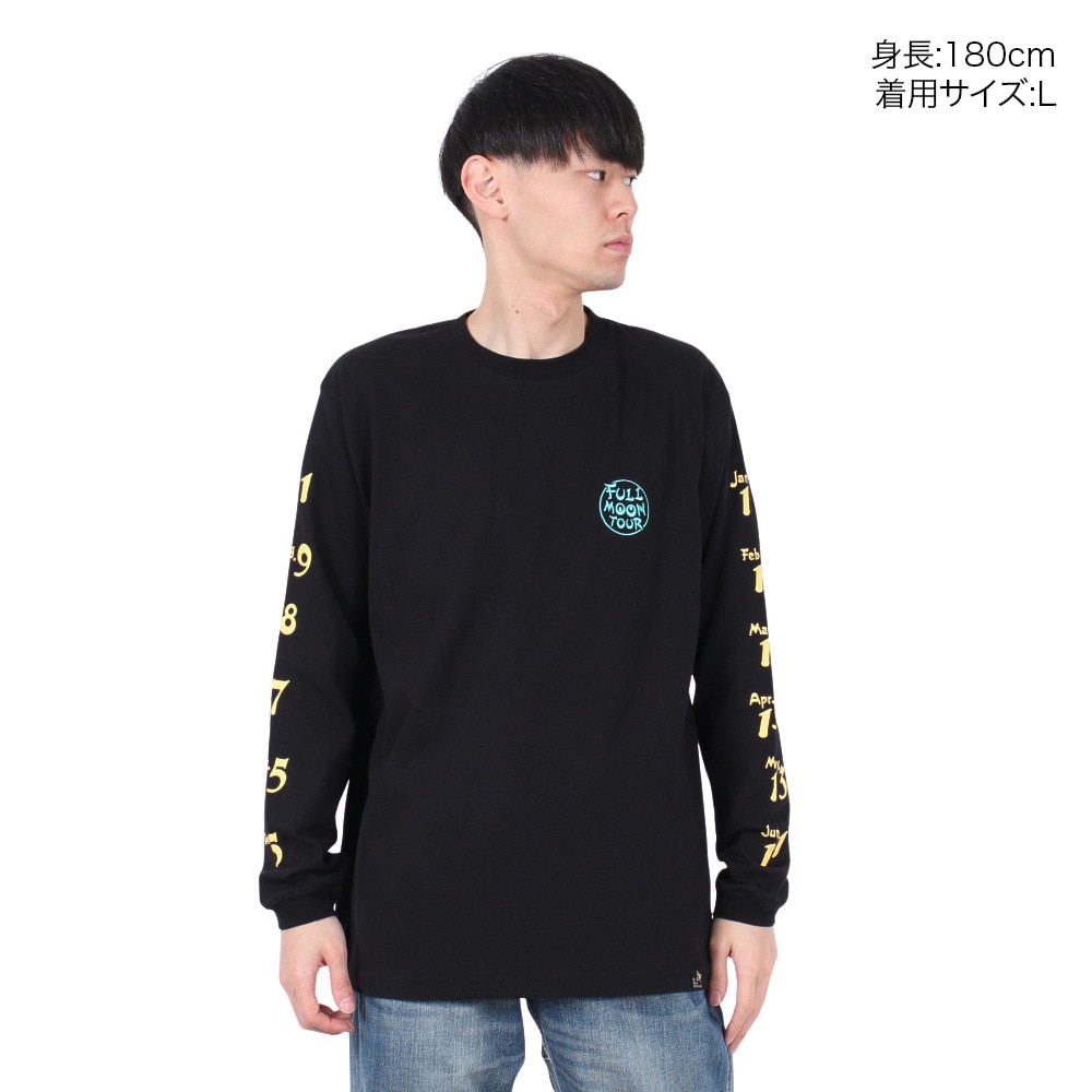 ゴースローキャラバン（GOSLOWCARAVAN）（メンズ、レディース）FULL MOON TOUR 長袖Tシャツ 341904 BLK