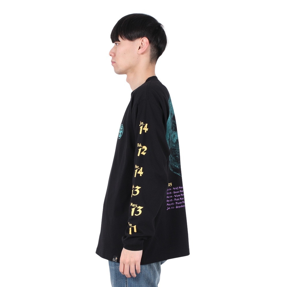 ゴースローキャラバン（GOSLOWCARAVAN）（メンズ、レディース）FULL MOON TOUR 長袖Tシャツ 341904 BLK