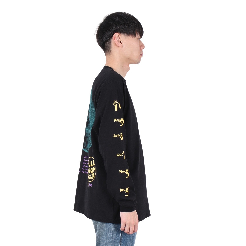 ゴースローキャラバン（GOSLOWCARAVAN）（メンズ、レディース）FULL MOON TOUR 長袖Tシャツ 341904 BLK