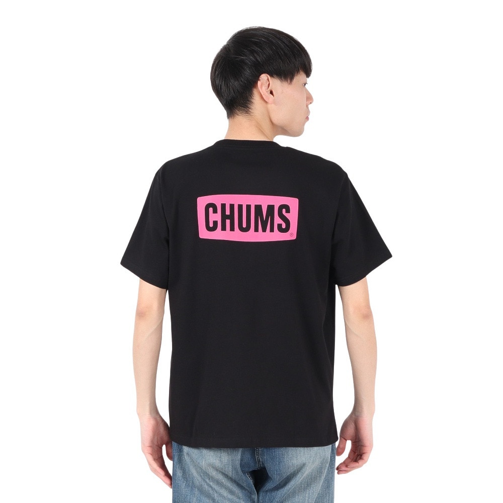 チャムス（CHUMS）（メンズ）半袖Tシャツ エルブレスコラボ LB ロゴ Glow Tシャツ CH01-2574-K001 ブラック 蓄光 綿100