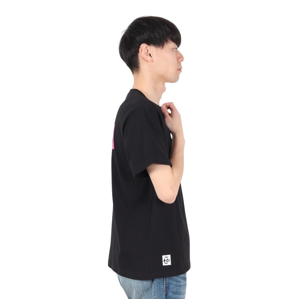 チャムス（CHUMS）（メンズ）半袖Tシャツ エルブレスコラボ LB ロゴ Glow Tシャツ CH01-2574-K001 ブラック 蓄光 綿100