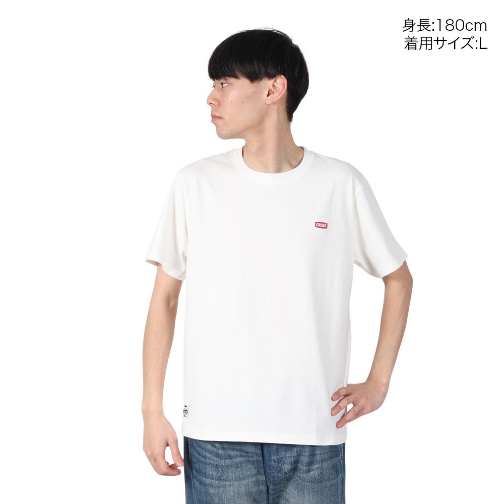 チャムス（CHUMS）（メンズ）半袖Tシャツ エルブレスコラボ LB ロゴ Glow Tシャツ CH01-2574-W001 ホワイト 蓄光 綿100