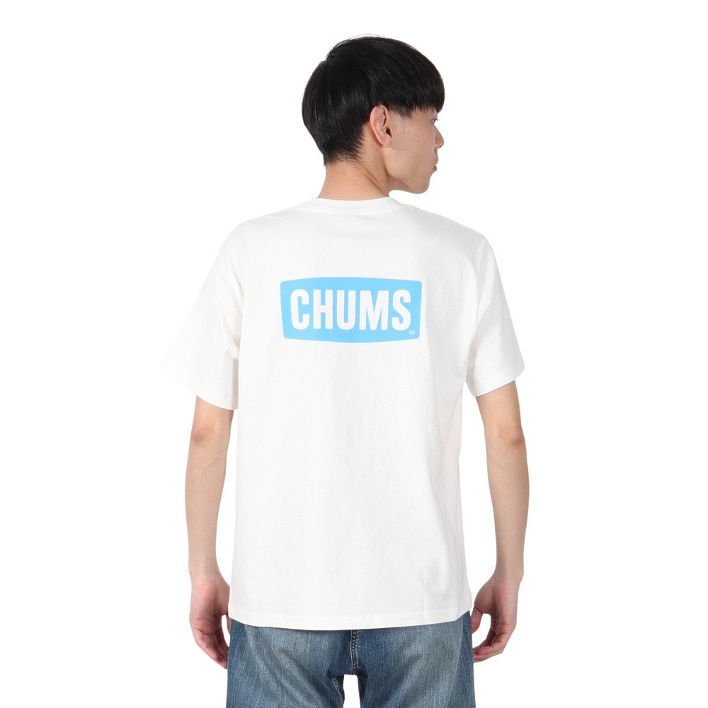 チャムス（CHUMS）（メンズ）半袖Tシャツ エルブレスコラボ LB ロゴ Glow Tシャツ CH01-2574-W001 ホワイト 蓄光 綿100