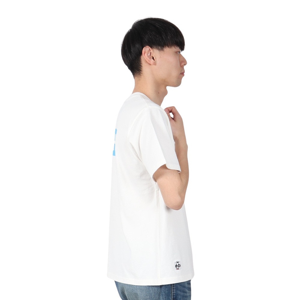 チャムス（CHUMS）（メンズ）半袖Tシャツ エルブレスコラボ LB ロゴ Glow Tシャツ CH01-2574-W001 ホワイト 蓄光 綿100