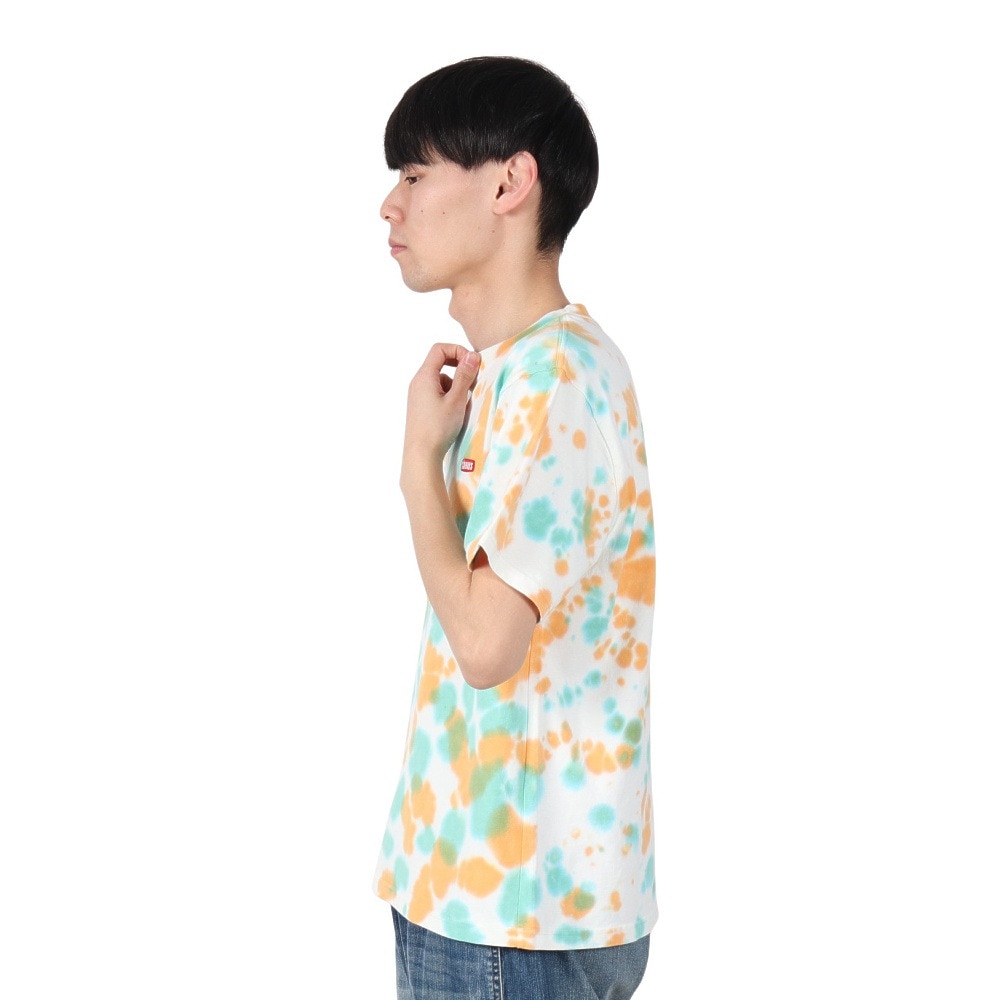 チャムス（CHUMS）（メンズ）半袖Tシャツ エルブレスコラボ LB ロゴ Glow Tシャツ CH01-2574-Z358 オレンジ×グリーン 蓄光 綿100