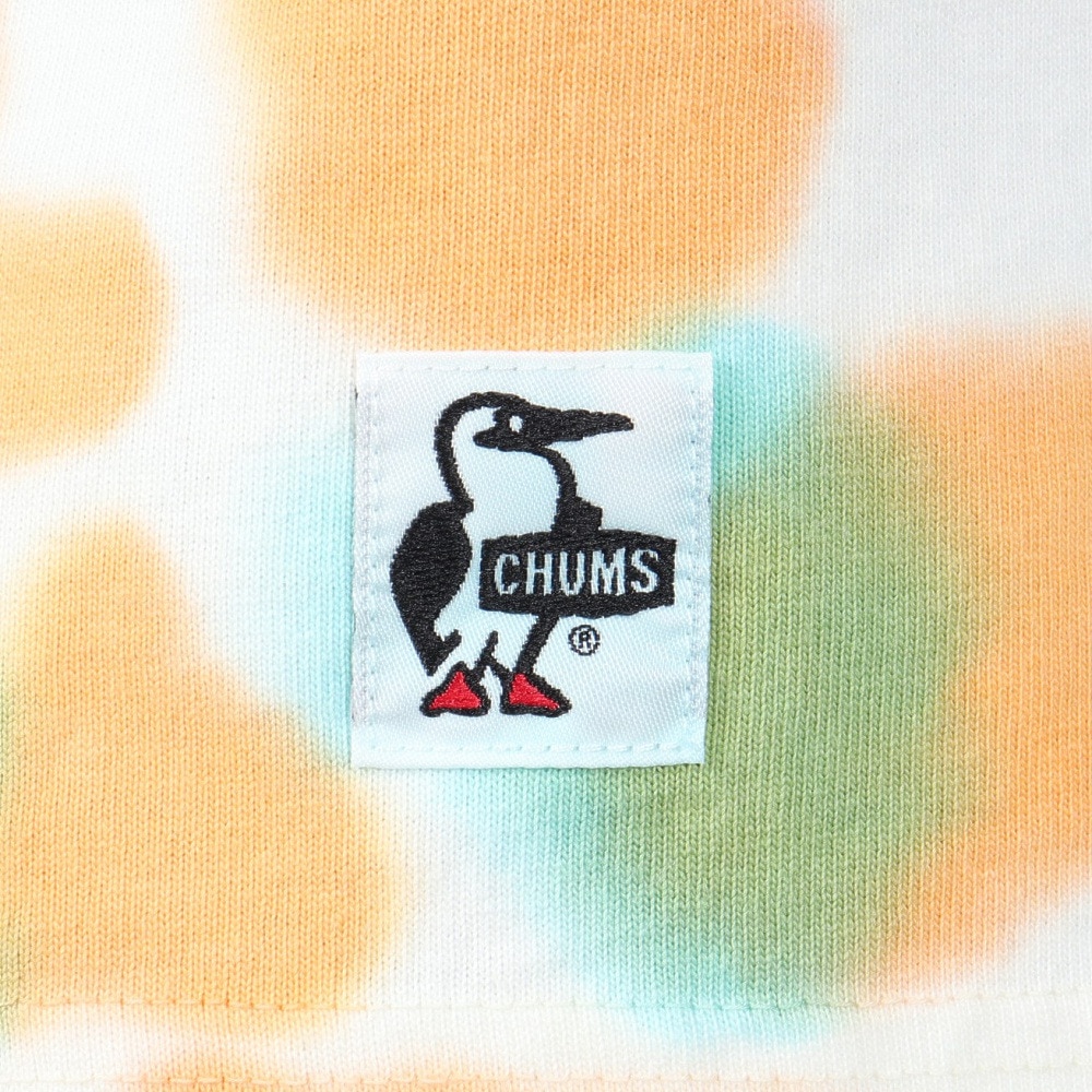 チャムス（CHUMS）（メンズ）半袖Tシャツ エルブレスコラボ LB ロゴ Glow Tシャツ CH01-2574-Z358 オレンジ×グリーン 蓄光 綿100
