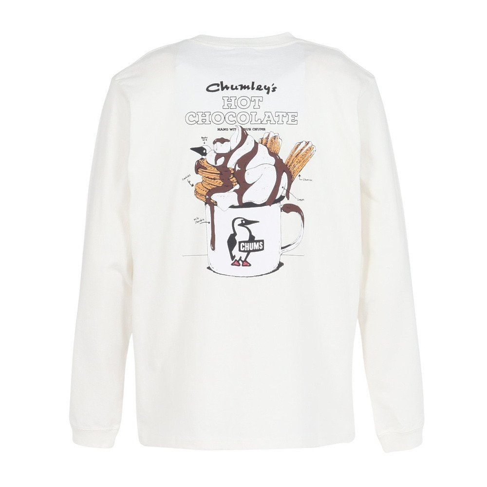 チャムス（CHUMS）（メンズ、レディース）ホットチョコレートポケットブラッシュド 長袖Tシャツ CH01-2659-W001