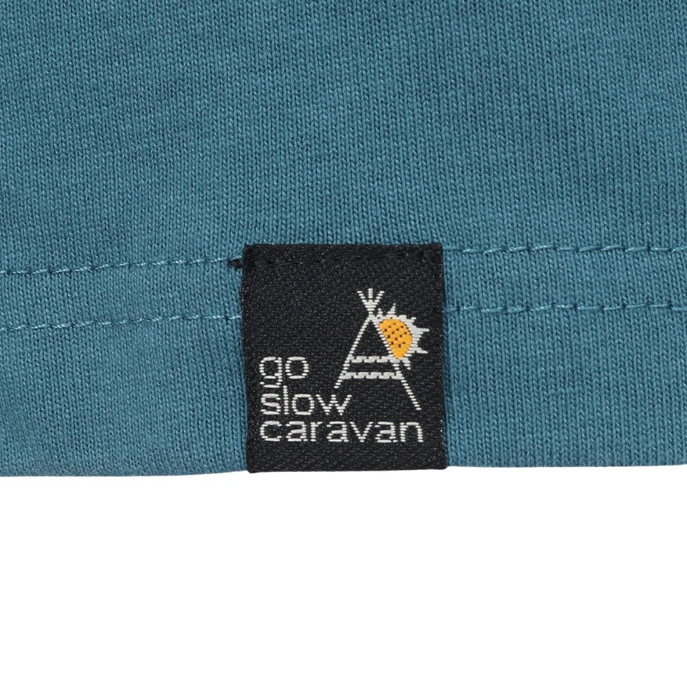 ゴースローキャラバン（GOSLOWCARAVAN）（メンズ）USA/C スクエア ロゴ バックプリント 長袖Tシャツ 351902 GRN