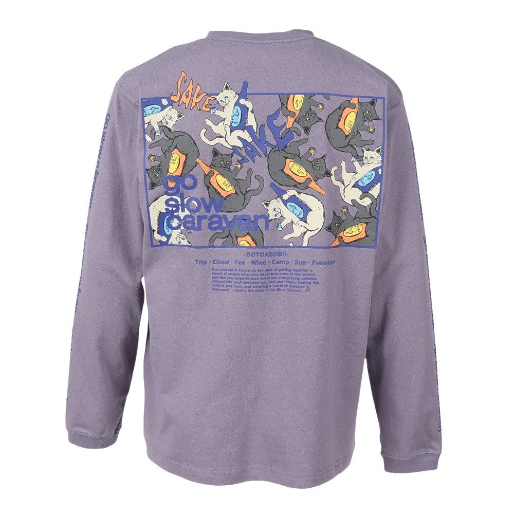 ゴースローキャラバン（GOSLOWCARAVAN）（メンズ）スクエアロゴ バックプリント 長袖Tシャツ 351902 LDR