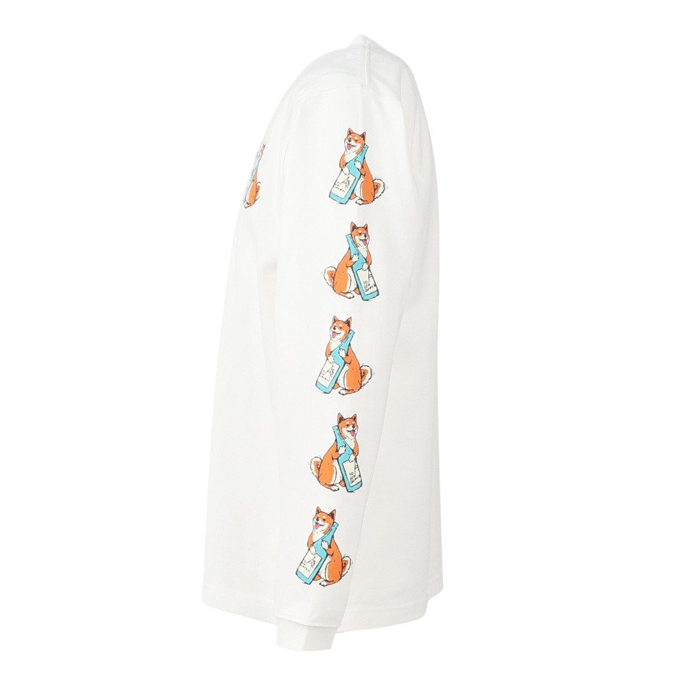 ゴースローキャラバン（GOSLOWCARAVAN）（メンズ、レディース）柴犬と晩酌 長袖Tシャツ 351907 WHT