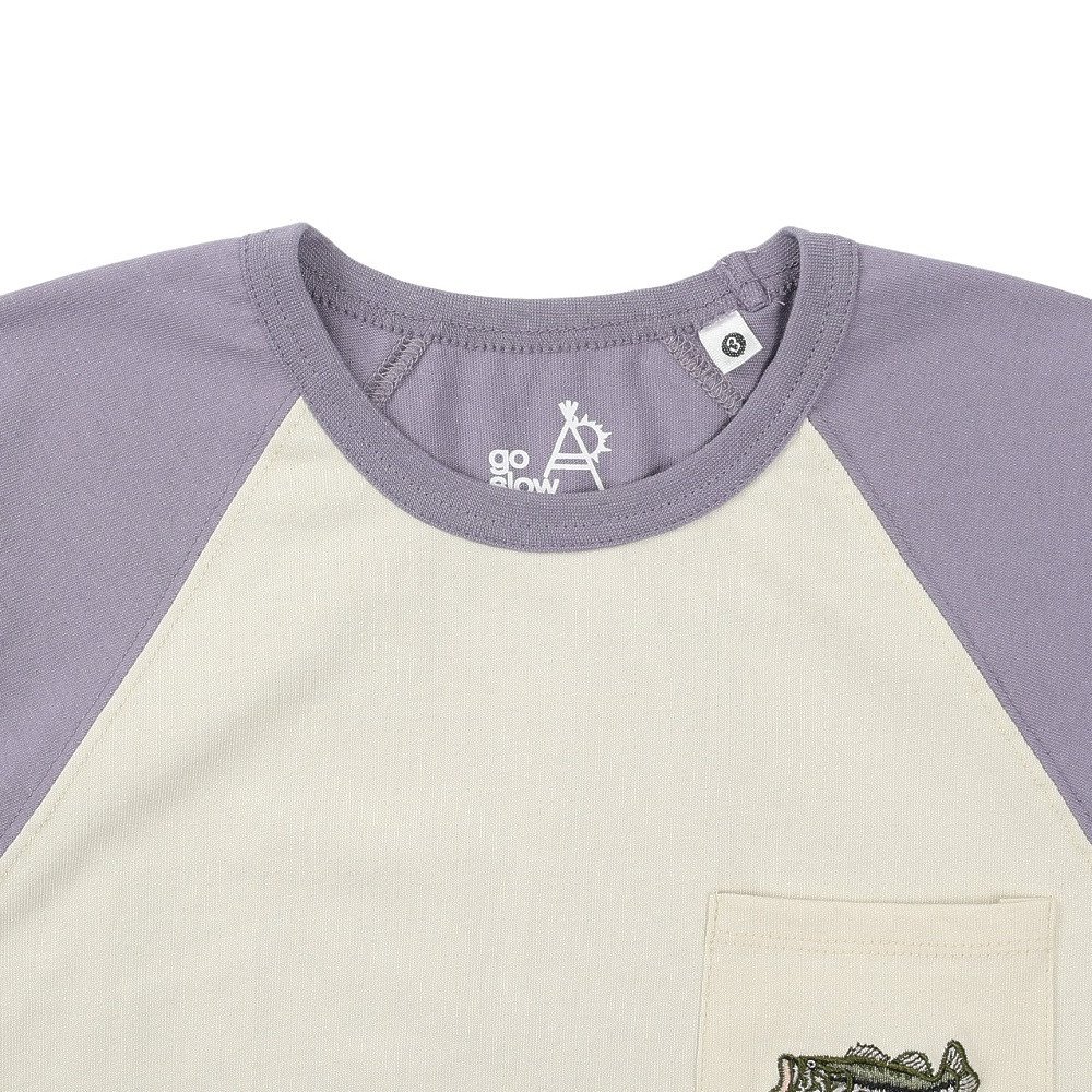 ゴースローキャラバン（GOSLOWCARAVAN）（メンズ）USAコットン 色々刺繍 8分袖 ベースボール Tシャツ ブラックバス 361905 LVD
