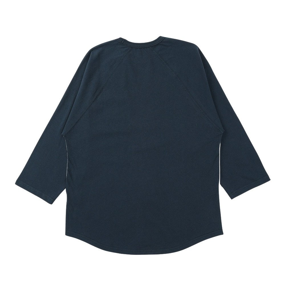 ゴースローキャラバン（GOSLOWCARAVAN）（メンズ）USAコットン 色々刺繍 8分袖 ベースボール Tシャツ スワンボート 361905 NAV