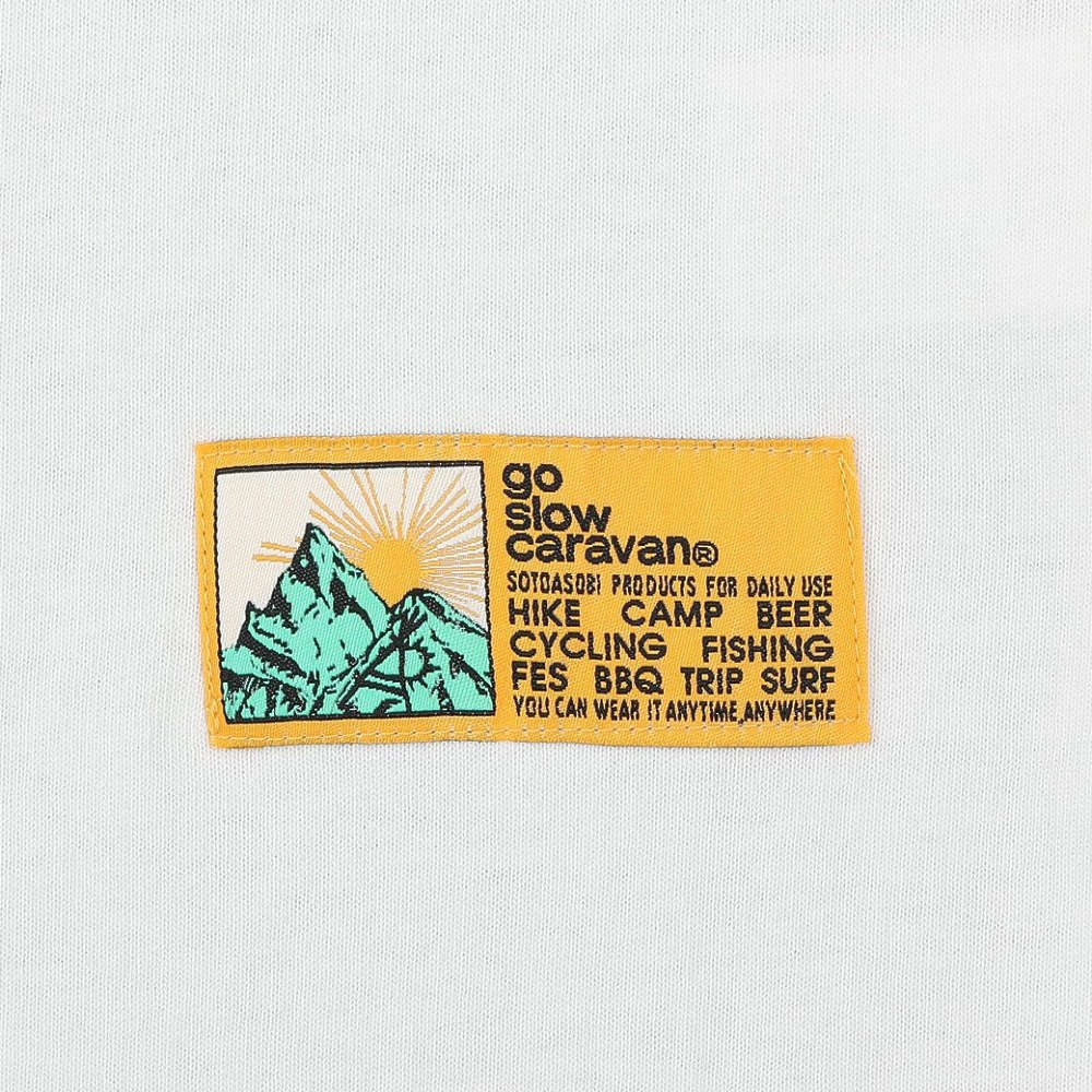 ゴースローキャラバン（GOSLOWCARAVAN）（メンズ）USAコットン 色々刺繍 8分袖 ベースボール Tシャツ スワンボート 361905 NAV