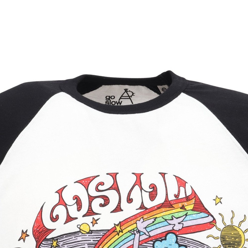 ゴースローキャラバン（GOSLOWCARAVAN）（メンズ）USAコットン gscWORLD 8分袖 ベースボール Tシャツ 361906 BLK