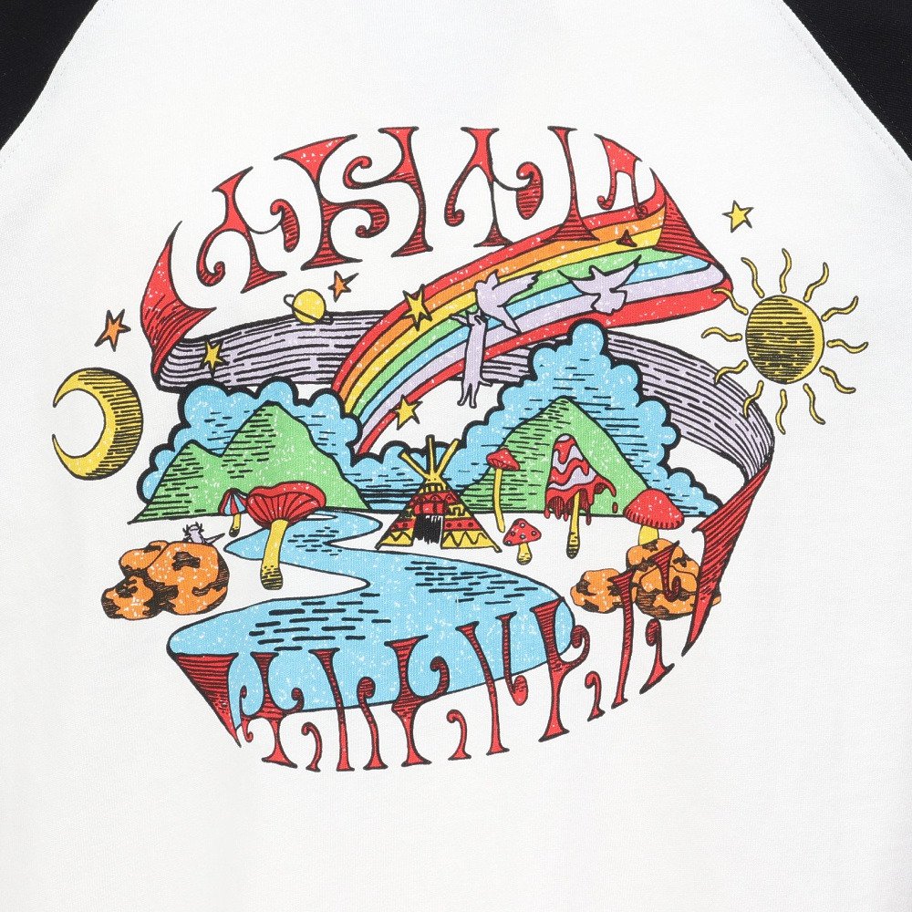 ゴースローキャラバン（GOSLOWCARAVAN）（メンズ）USAコットン gscWORLD 8分袖 ベースボール Tシャツ 361906 BLK