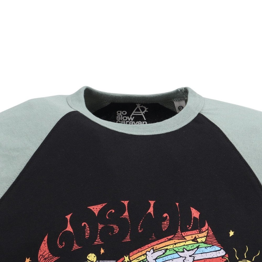 ゴースローキャラバン（GOSLOWCARAVAN）（メンズ）USAコットン gscWORLD 8分袖 ベースボール Tシャツ 361906 GRN