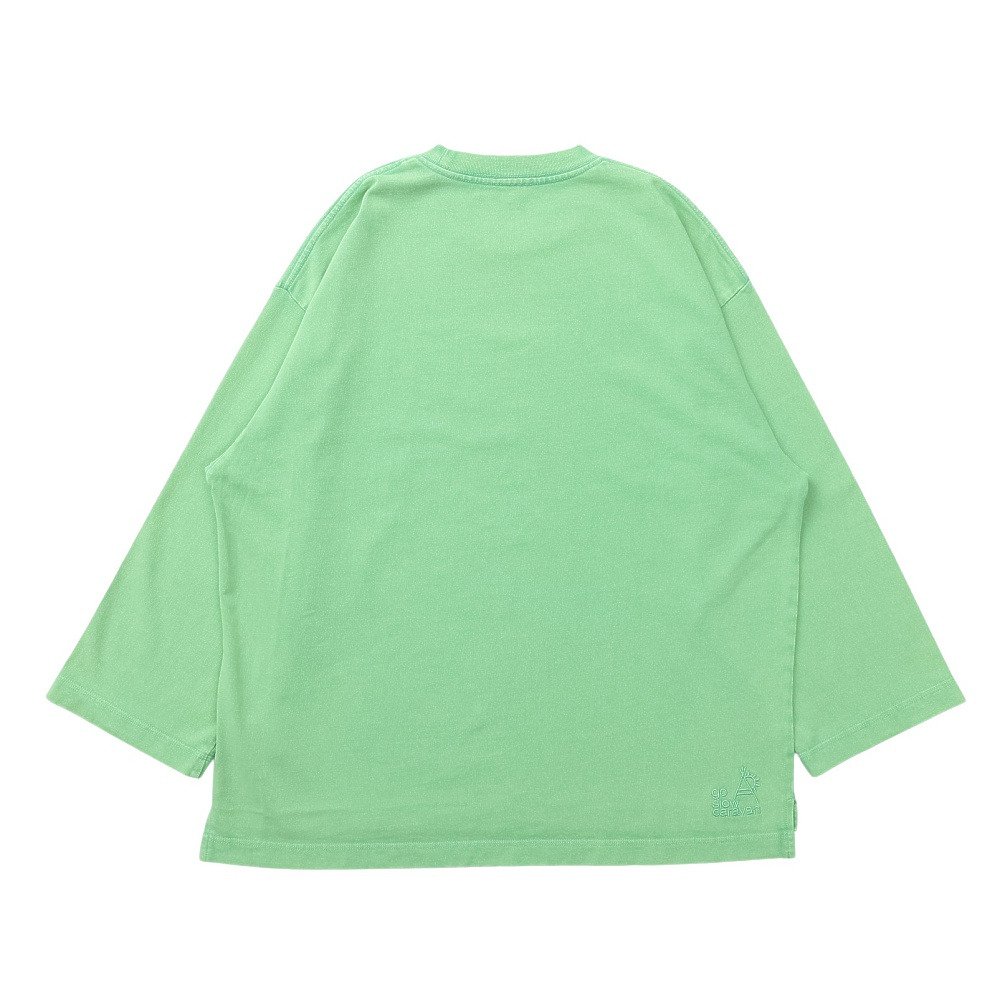 ゴースローキャラバン（GOSLOWCARAVAN）（メンズ）三本引き揃え ヘビー天竺 ケミカル ワイド9分丈 半袖Tシャツ 362608 GRN
